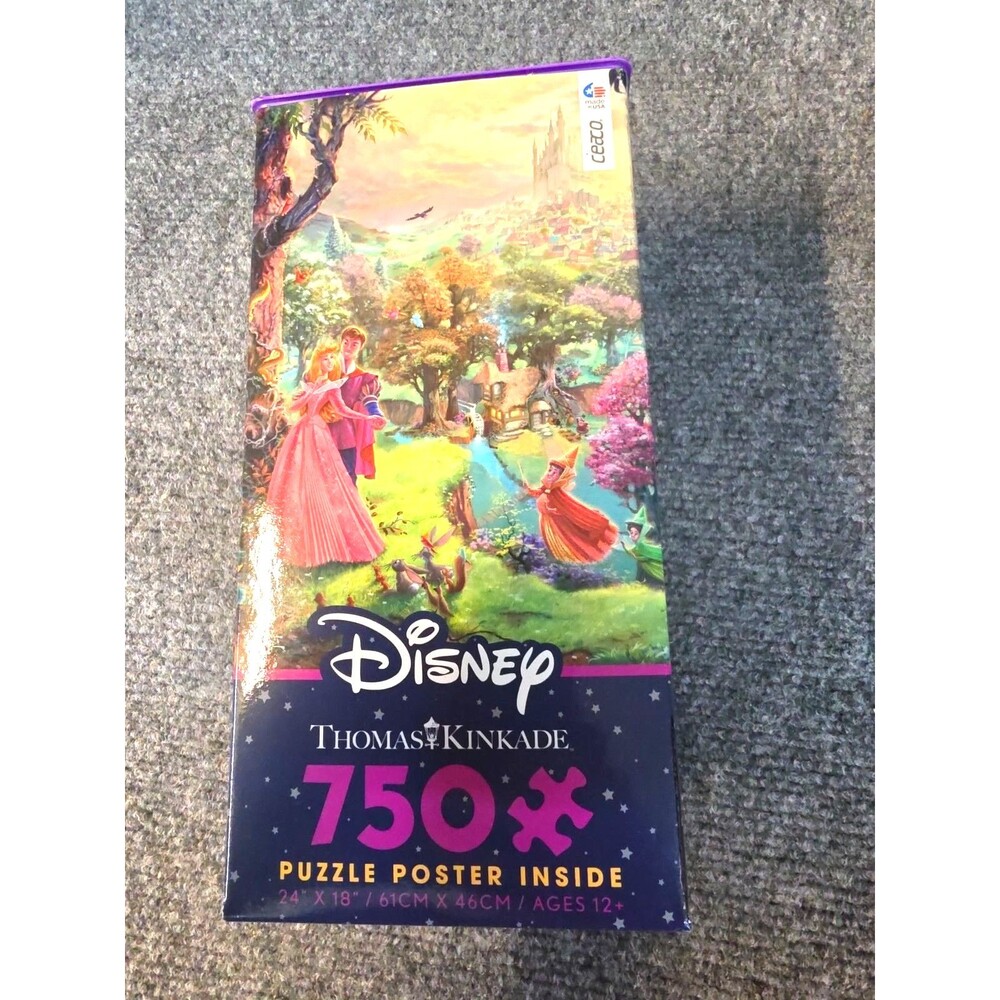 New Sealed Sleeping Beauty Thomas Kinkade Disney Puzzle Poster 750 Pcs